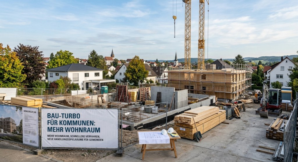 Bau-Turbo, Bauen, Hausbau, Kommune, Gemeinde, Baurecht, Verwaltungsrecht, Handlungsspielräume, Schnelleres Bauen, Neubaugebiete