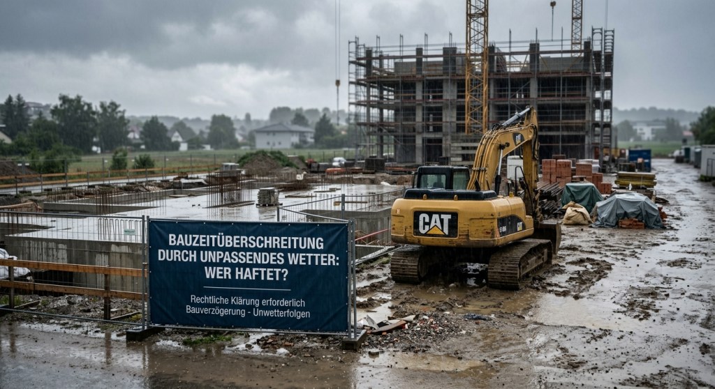 Bauzeitüberschreitung, Bauverzögerung, Schlechtes Wetter, Gewitter, Baurecht, Richtig Bauen